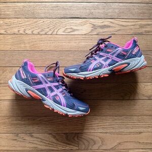 ASICS Women's Navy and Pink Athletic Shoes